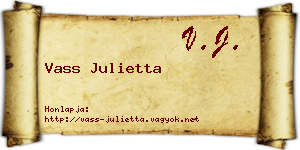 Vass Julietta névjegykártya